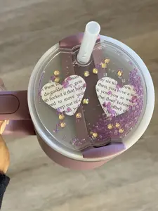 40 oz Book Lover Viral Tumbler Shaker Topper - Purple