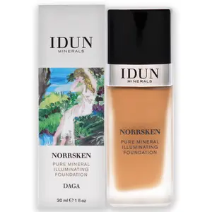 IDUN Minerals Norrsken Foundation - Longwear Liquid Foundation With Poreless, Luminous Coverage - Dewey, Glowing Finish - Vegan, Cruelty Free, and Silicone Free Makeup - 222 Daga - 1 oz