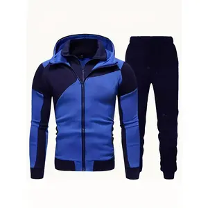 Double-layer zippered hooded sweatshirt set