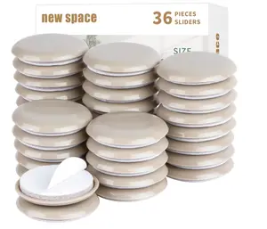 Self-Stick Furniture Sliders, new space 36pcs 1-3/4" Furniture Sliders for Carpet, Adhesive Carpet Sliders for Quickly and Easily Move Any Item and Protect The Carpet
