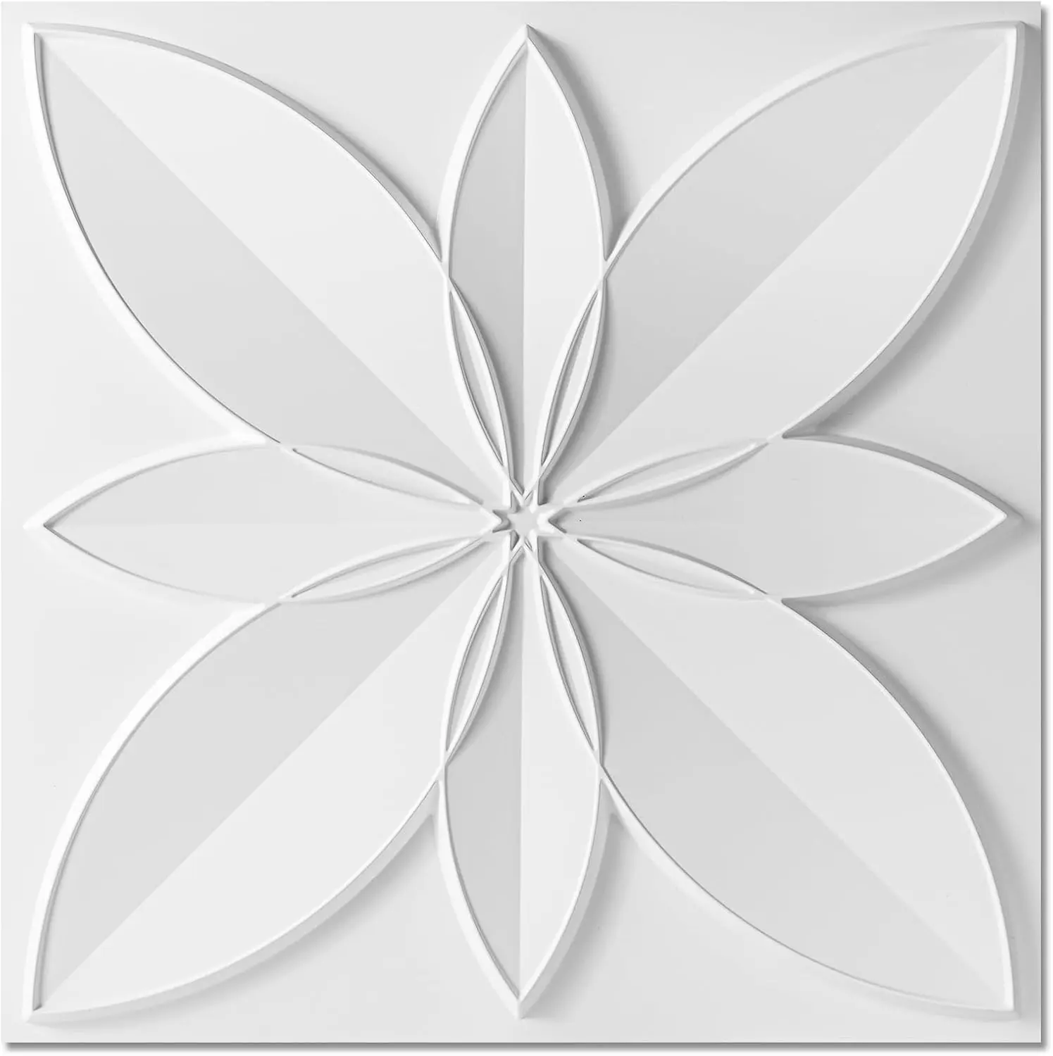 PVC Synthetic Ceiling Tiles (12-Pack, 24"x24"), White Glue-Up Ceiling Decor, Flexible & Crack-Resistant for Modern Home Improvement Projects