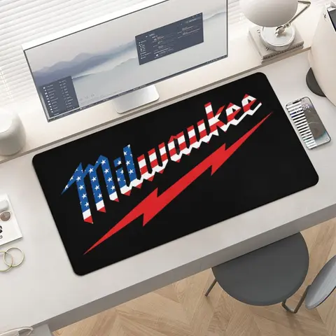 USA Flag Heavy Duty Tools Logo Large Gaming Mouse Pad - Extended Desk Mat Waterproof Non-Slip Rubber Base Desk Blotter Protector, Patriotic Keyboard Mat Pad for Men, Industrial TikTok Room Setup, Computer desk mat