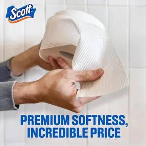 Scott ComfortPlus Toilet Paper Pack – 12 Triple Rolls (231 Sheets/Roll), 1-Ply Strong & Absorbent Household Bath Tissue, Septic-Safe for Indoor & Kitchen Use