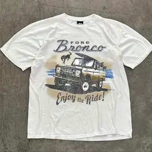 Vintage Ford Bronco Tshirt Enjoy the Ride Mens Shirt, Car Lover Tee, Cotton Fabric Soft Top Menswear Men