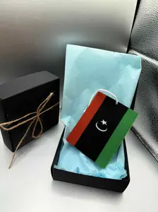 Libya Flag Car Air Freshener – Premium Felt, Long-Lasting Scent, Elegant Gift Box – Patriotic Auto Accessory