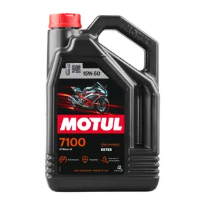 Motul 7100 4T 15W-50 Full Synthetic Motorcycle Oil, Ester Technology for BMW Ducati KTM Aprilia, JASO MA2 Wet Clutch Compatible, API SP Certified, Road and Off-Road 4 L