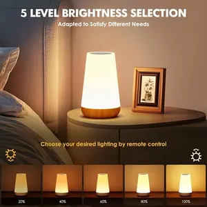 LED Touch Bedside Table Lamp, Compact Night Light, Portable Desk Corner Lamp with 13 RGB Colors, Dimmable Warm White Bedside Light for Bedroom, Dining Table, Hallway, Living Room, USB Rechargeable