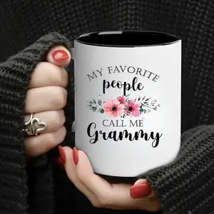 1pc, Mug, Gift for Women, Inspirational Grammy Coffee Cup - My Favorite Calls Me - Humorous Ceramic Mug, Suitable for Grandmas, Family, Dishwasher and Microwave, Reusable, 11 Ounces