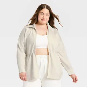 Women's Airy Sleek Long Full Zip Jacket - All In Motion Cream Heather 4X