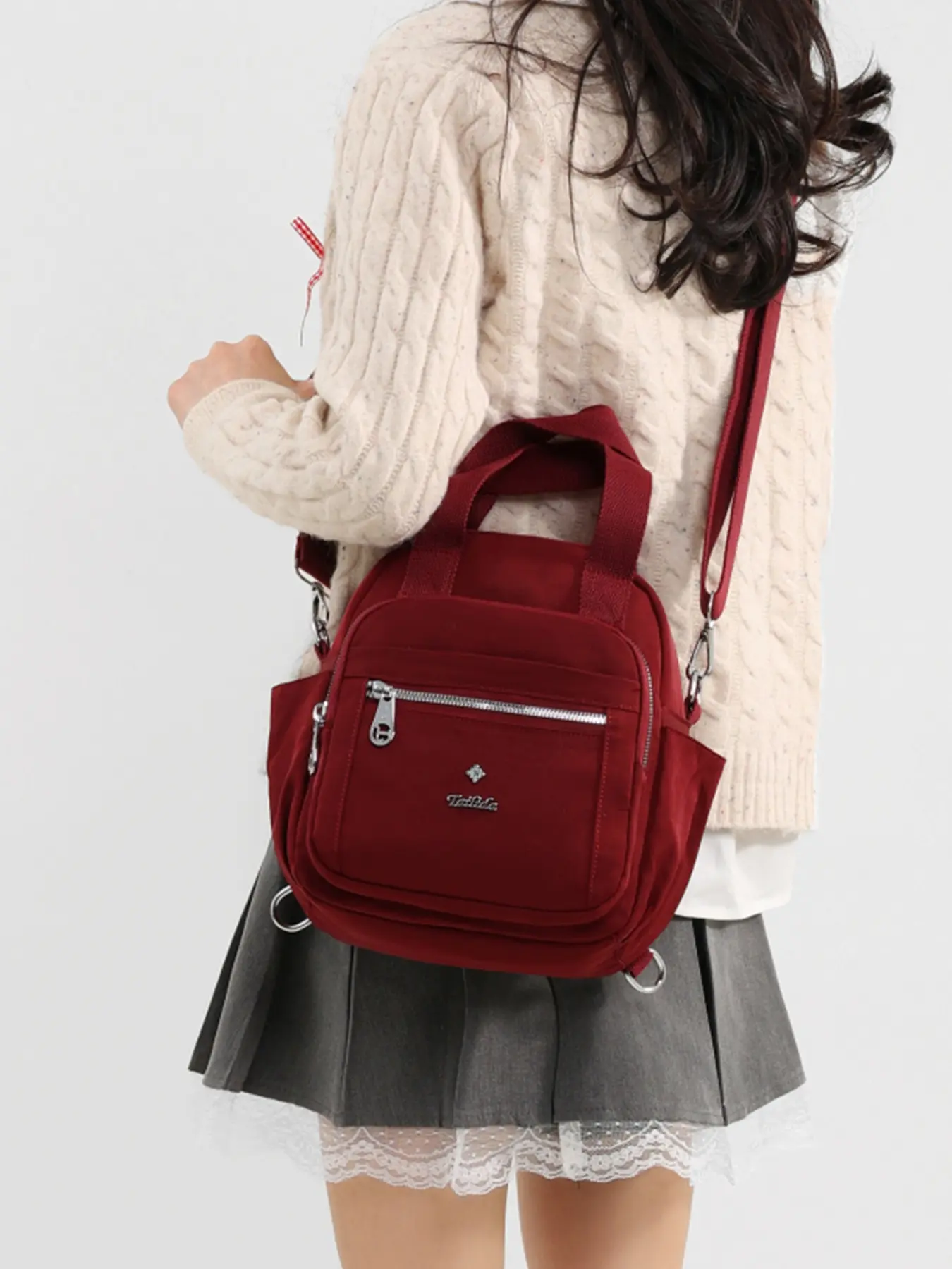 Ladies' crossbody bag, solid color and clean color handbag, letter zipper, fashionable and versatile, Everyday Bag, casual and simple, suitable for students, campus, work, commuting, shopping, ladies' crossbody bag