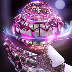 UFO Flying Orb Toy Auto Return Function, LED Light Hover Drone Hand Boomerang, Shockproof Portable Reusable Gadget for Outdoor Play Party gifts