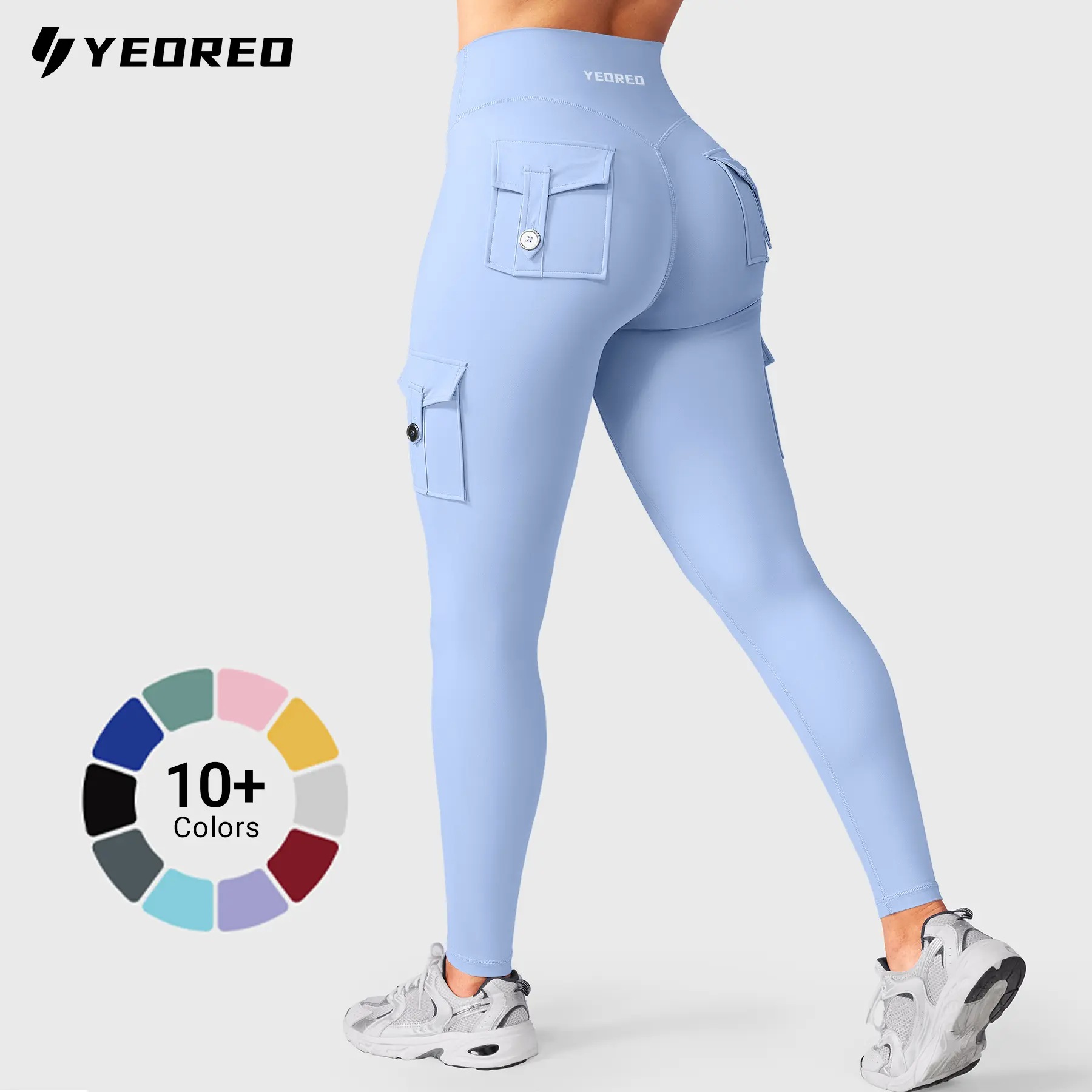 YEOREO CoreFlex High Waisted Cargo Leggings Seamless Scrunch Butt Lifting Tummy Control Shaping Training Yoga Gym Fitness Tights,summerwins