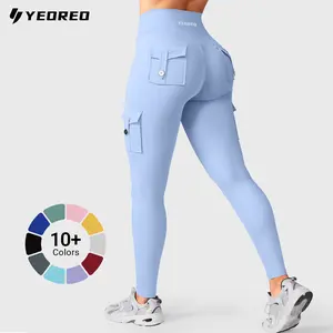 YEOREO CoreFlex High Waisted Cargo Leggings Seamless Scrunch Butt Lifting Tummy Control Shaping Training Yoga Gym Fitness Tights,summerwins