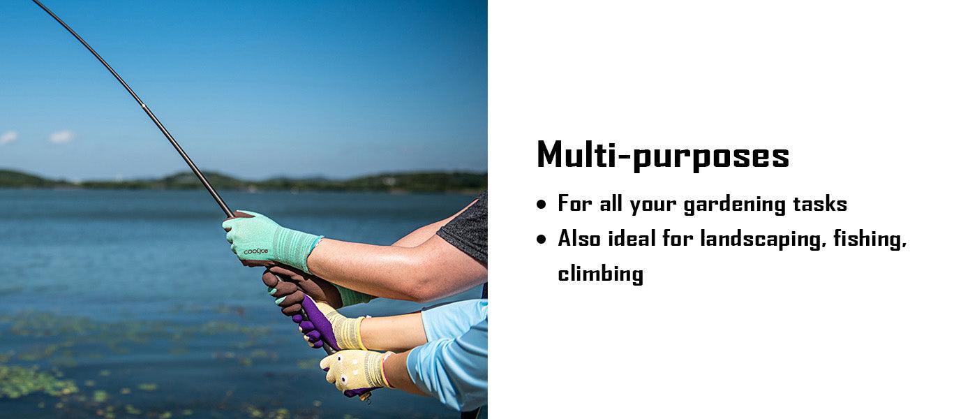 COOLJOB 2 Pairs Breathable Gardening Gloves, Stretch Soft Modal Base with Non Slip Rubber Coating