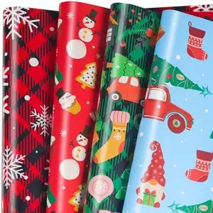 Christmas Wrapping Paper Sheet, 12 Sheets Christmas Gift Wrapping Paper, 19.6 x 27.5 Inch Birthday Wrapping Paper for Holiday Xmas Party Gift Wrap
