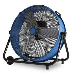 [3-Speed High Velocity] 24 Inch Industrial Drum Fan, 8500+ CFM Professional Floor Fan with Wheels, 320W High-Torque Pure Copper Motor, ETL Listed, Heavy Duty for Workshop, Garage & Warehouse