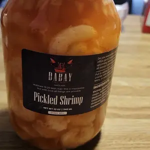 Da Bay Pickle Factory+seafood Pickled Shrimp +Instant Marinated Food Jar Salt Garlic vinegar seafood seasoning+snack\addition to salad or crackers read description before purchase Natural