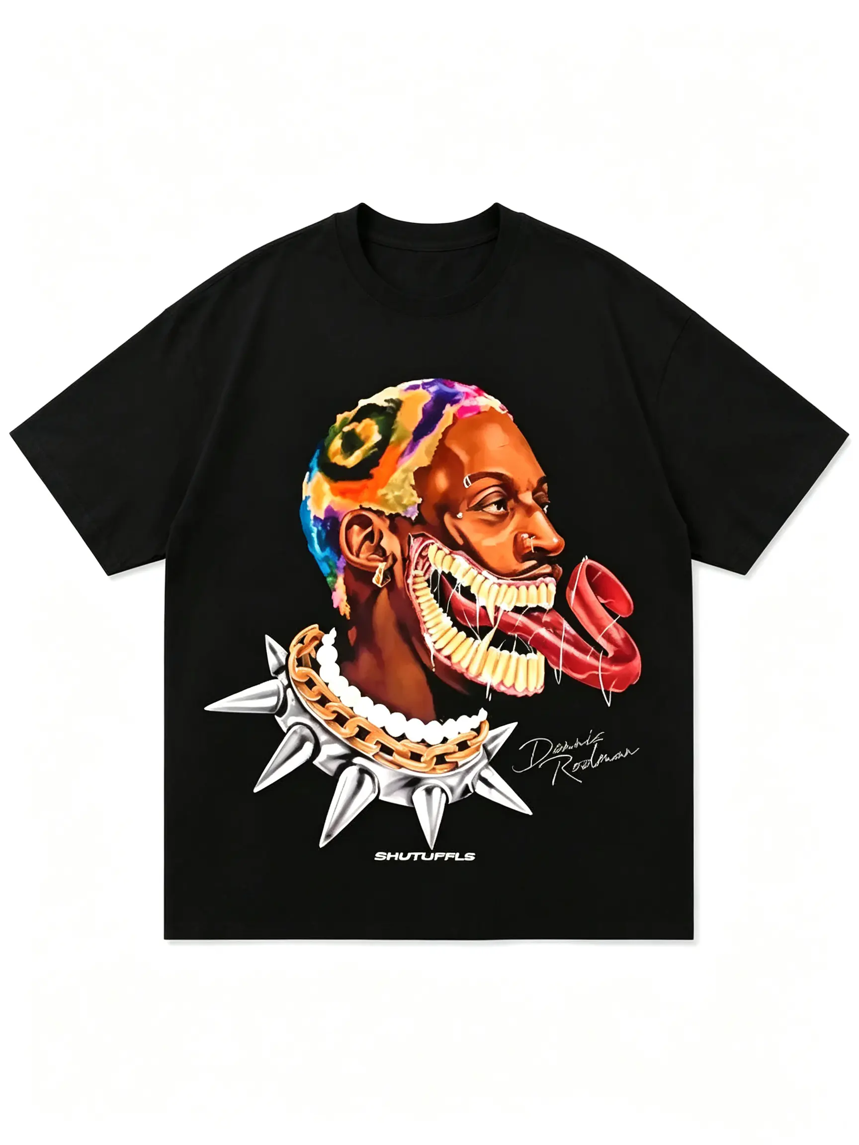 DENNIS RODMAN Venom Vintage Top, Oversized Short-Sleeve Unisex Basketball Graphic Tee, Everyday Minimalist Streetwear Shirt for Men & Women, Shortsleeve, Print, Soft, Fabric