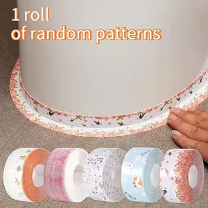 Mildew and moisture resistant high-gloss decorative self-adhesive waterproof seam tape - floral and butterfly patterns for bathrooms and kitchens - ideal for sinks, toilets, showers, bathroom décor an Kitchen Counter