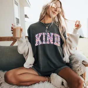 Comfort Colors Be Kind T-Shirt 100% Cotton Inspirational Graphic Tee Cute Floral Lettering Positive Message Casual Relaxed Fit Gift for Women - Bryant Bundle Cost