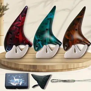 12-Hole Ceramic Ocarina, Ocarina, Sheet Music + Lanyard + Case, Professional Instrument For Beginners With Zero Experience, Christmas Gift, Birthday Gift, Exquisite Present