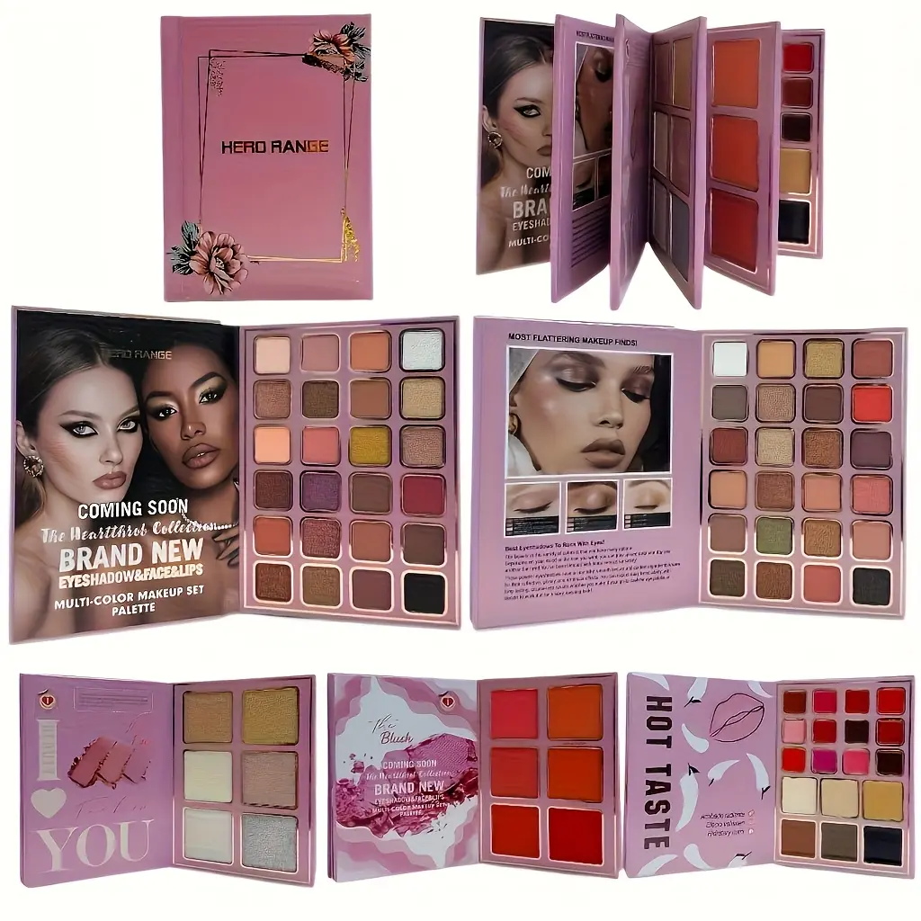 Herorange 78-Color Multifunctional Eyeshadow and Brush Set - Paraben-Free Cosmetics Products with Matte/Shimmer Contour, Highlighter, Blush, Lipstick for Professional Use, Portable and Convenient Color Eyeshadow Kit, Makeup Products, Gluten Free, Youth