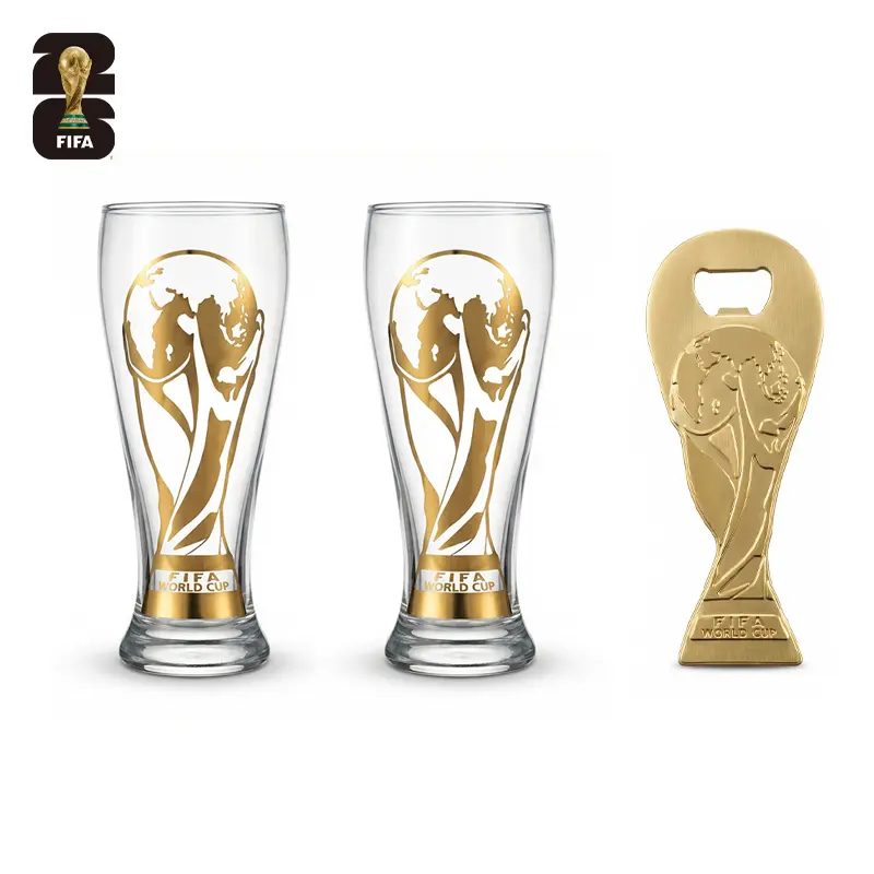 Double Trophy glass Beer+Magnetic Gold Opener