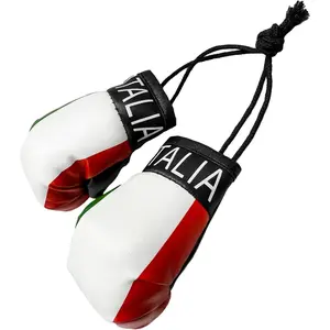 1 Pair Mini Boxing Gloves for Car Mirror, Novelty Miniature Punching Gloves Automobile Mirror Hanging Accessories, Christmas Ornament Car Interior Mirror Accessories (Italy)