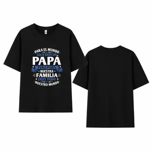 Men's Retro Spanish "Papa Quote" T-Shirt - "Pero Para Nuestra Familia Eres Todo Nuestro Mundo" (But to Our Family, You Are Our Whole World), Dad Gift, Casual Classic Day Streetwear T-Shirt, Black Blue Options