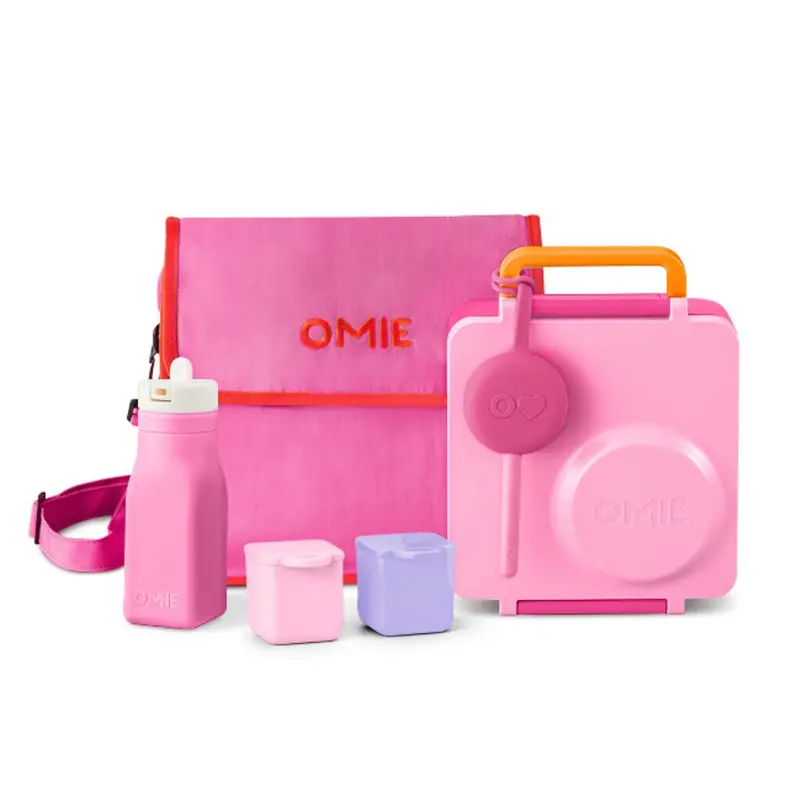 One & Done Lunch Bundle - OmieBox + Tote + Bottle + 2 Dip Containers + Utensils - TTS