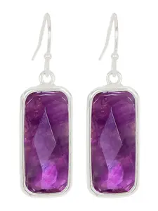 Amethyst Rectangle Drop Earrings, Handmade Jewelry, Gift For Her, Gemstone Earrings, Earrings Of The Day, Luxury Jewelry