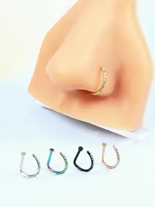 Fake Nose Ring Hoop, Faux Nose Ring for Non Pierced Nose, Hoop Ring, Nose Cuff Clip on Nose Ring, Fake Piercing Jewelry for Women Men