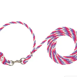 Livestock Adjustable Poly Neck Rope - Colorful Rope with Metal Clasp for Secure Attachment