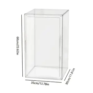 Magnetic Closure Acrylic Display Case 306 Degree Transparent Dustproof Box 23.6"x14.1"x14.1" for Collectible Figurines & Statues Ideal Gift for Christmas & Valentine's Day High-Quality Acrylic Material Easy Assembly