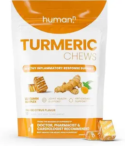 humanN Turmeric Curcumin Chews Supplement – High Absorption Turmeric Supplement and Curcumin Supplements- Orange Citrus Flavor – from SuperBeets Makers – Joint Health – 30 Count