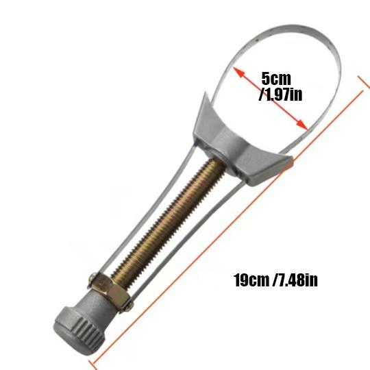 Steel wrench for oil filter cartridge; adjustable tool for changing engine oil and installing/removing filters; automotive engine oil tools