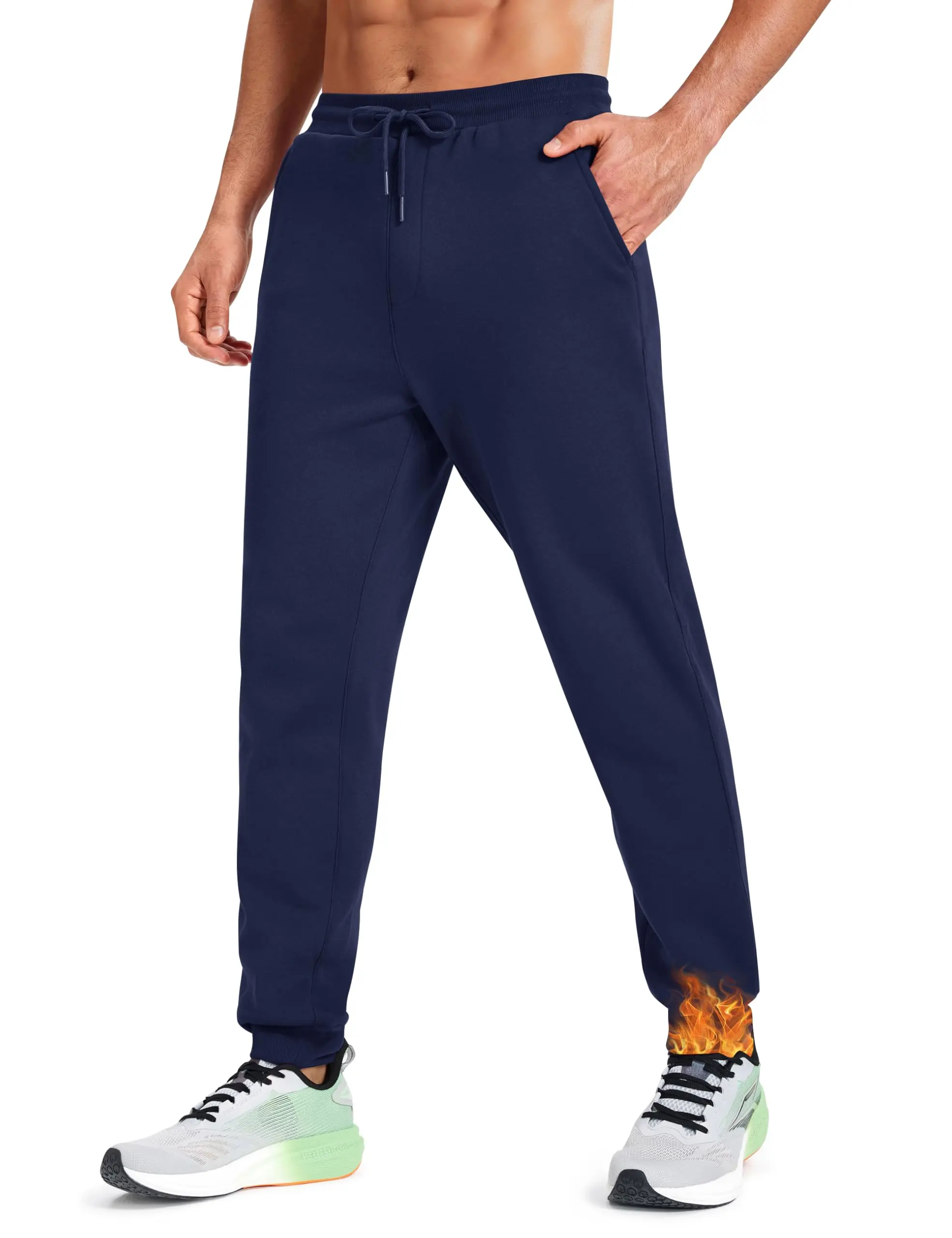 MAGCOMSEN Men's Fleece Joggers Winter Thermal Warm Pants Thicken Fleece Lined Athletic Casual Sweatpants with 3 Pockets