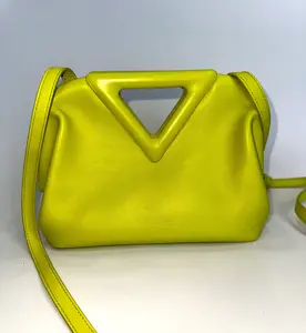Pre-owned Bottega Veneta Yellow Shoulder Bag Triangle Point Small D0012