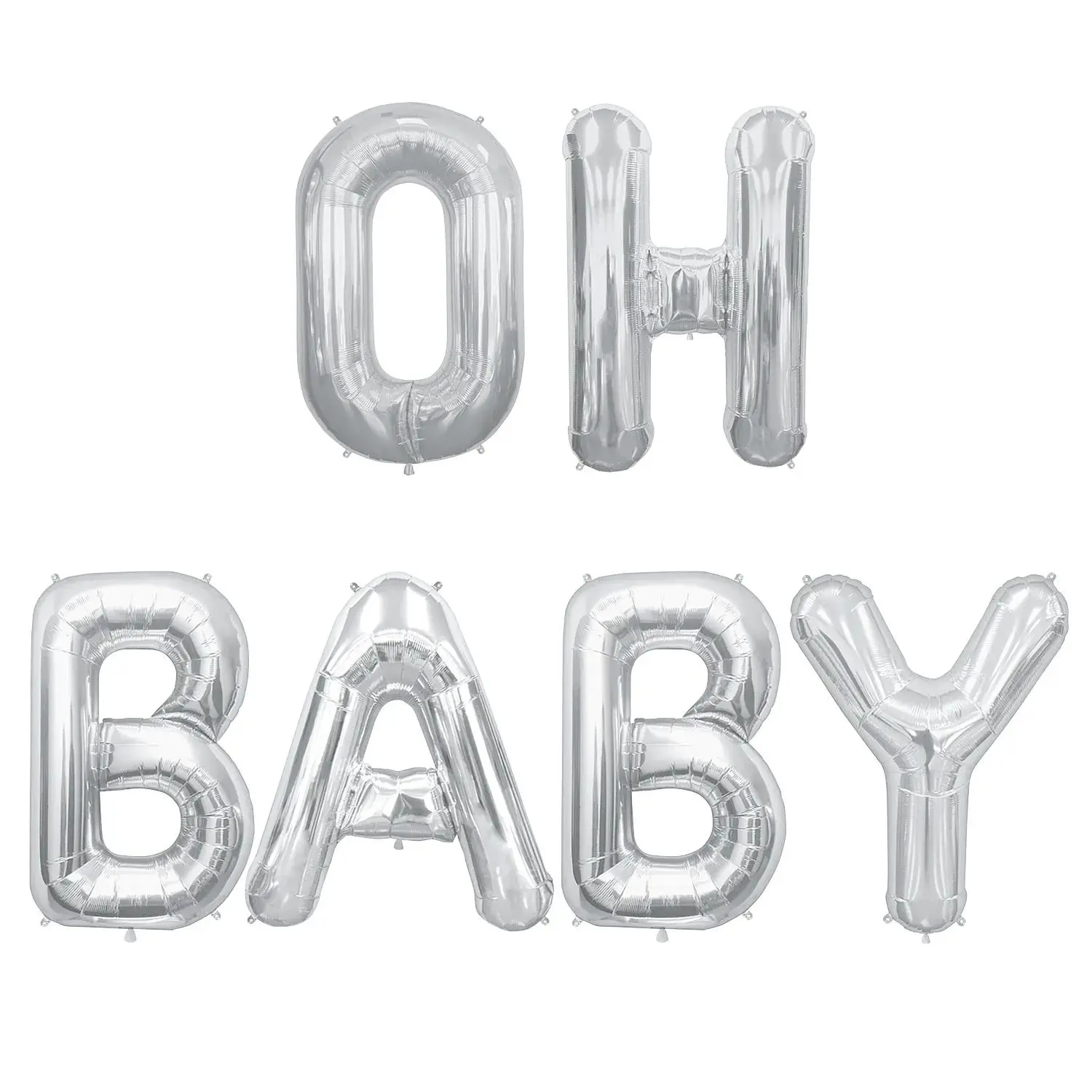 34" Oh Baby Mylar Letter Balloon Kit - 6 Pc, Balloon Party Supplies for Pregnancy Announcement, Baby Items with Alphabet Letters, Letter Balloons