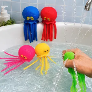 4pcs Octopus Pool Decorations, Rubber Bath Ornaments, Sensory Stress Relief, Summer Party Supplies, 1/2/4 Pieces, Pool Ornaments