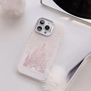Gradient Castle Pattern Phone Case, Casing, Cute Decorative Phone Protector Cover, Phone Accessories Compatible with iPhone Series for Girl Gift & Daily Use Compatible with iPhone 17 16 15 14 13 12 11 X XS XR Pro Max Plus Air