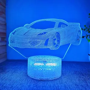 3D Car Design Night Light, USB Powered Creative Car Design Desk Lamp, Decorative Ambient Light, Indoor Decorative Light for Home Bedroom Living Room Office，Perfect Gifts for Men, boyfriend, Children, Family