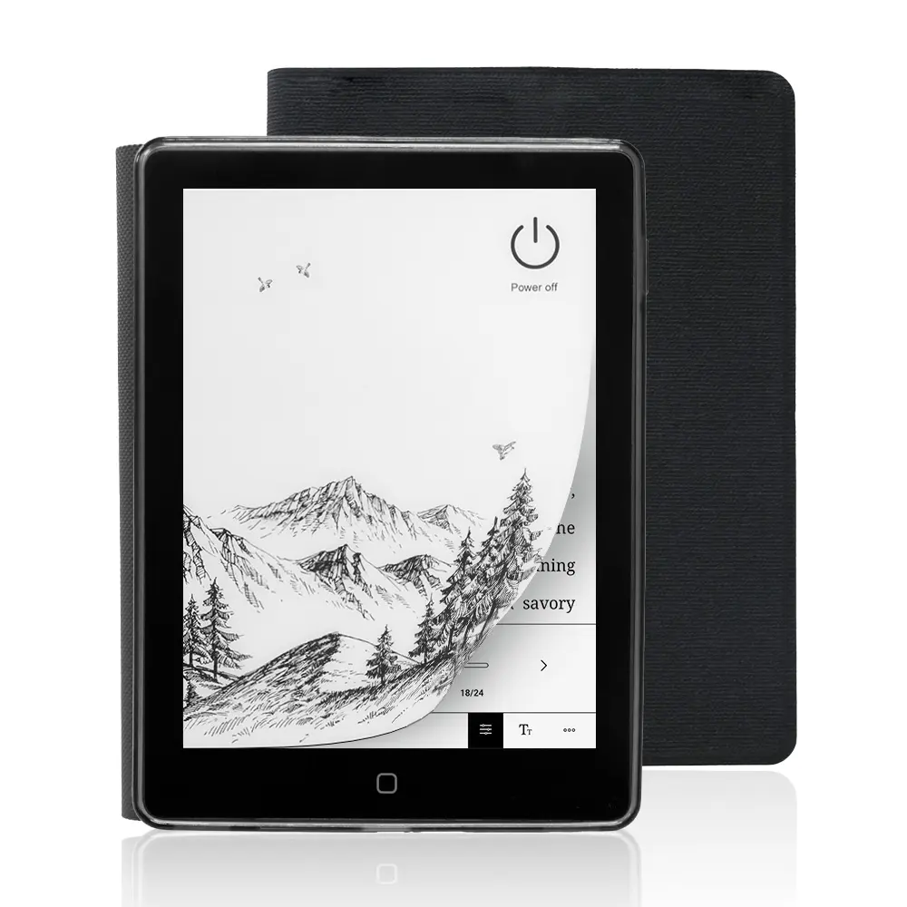 Veidoo 6 Inch E-Book Reader, Large E-Ink Screen 758x1024 212DPI, 32GB ROM, Adjustable Smart Light, Android E-Reader, WiFi & Built-in Speaker, Protective Cover - Black