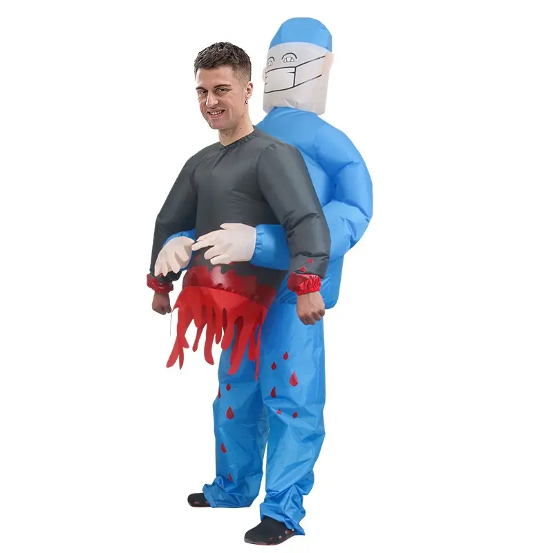 Inflatable Doctor Costume, Ghost Hug Inflatable Toy Suit, Half-Body Doctor Halloween Party Costume, Funny Festive Festival Performance Dress, Blow Up Costumes