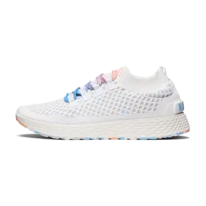 NOBULL Women's Allday Knit Shoe in White Peach - Everyday Walking Sneaker, Comfortable Slip-On Shoe, Casual Trainer