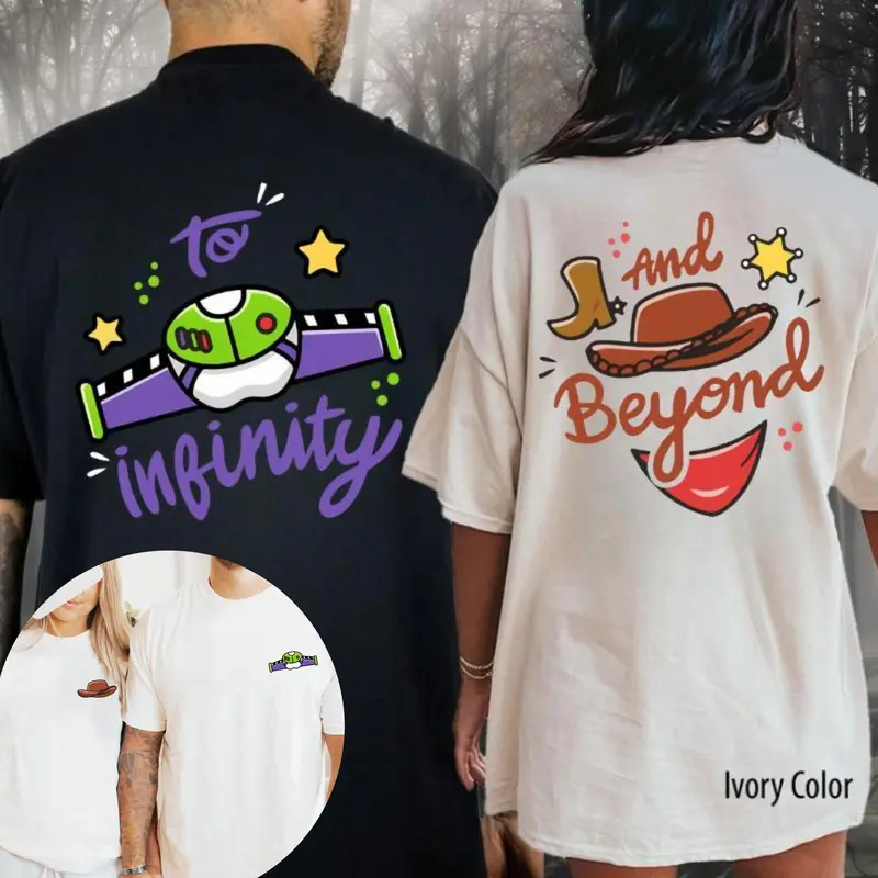TO INFINITY AND BEYOND 2 SIDED couple shirt sweatshirt hoodie