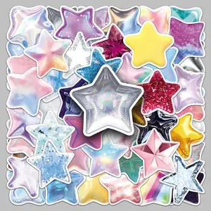 50PCS 3D Star Series Hologram Stickers, Sticker Decals, Suitable for Faith Based Designs Such As Scrapbooks, Diaries, Laptops, Water Bottles, Cars, Etc., As Gifts with Positive Information