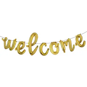 16 inch multicolor Welcome Balloon Banner Balloons Foil Letter Balloon Anniversary Celebration Party Decorations (L WELCOME )