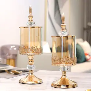 Elegant Glass Candy Containers with Polished Metal Lids, Plant Theme Design, Ideal for Easter, Valentine's Day, Christmas, Home Decor