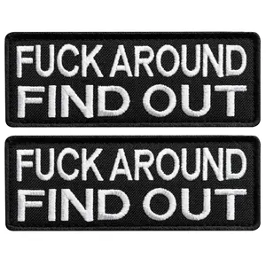 2-Pcs F*k Around and Find Out 3,8х10 см Patch Set Military Embroidered Patch with Hook & Loop Backing
